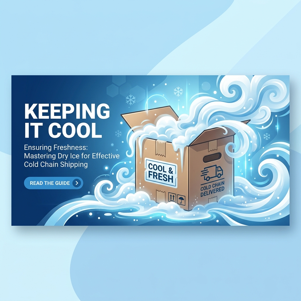 Shipping box with dry ice fog spilling out